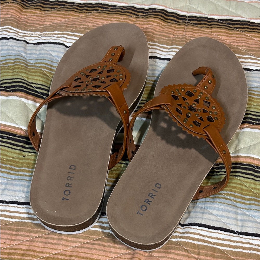 Torrid Tan Embellished Sandals for Women
